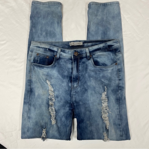 Blue connection, ladies acid washed  jeans size 15/16 - Picture 2 of 6